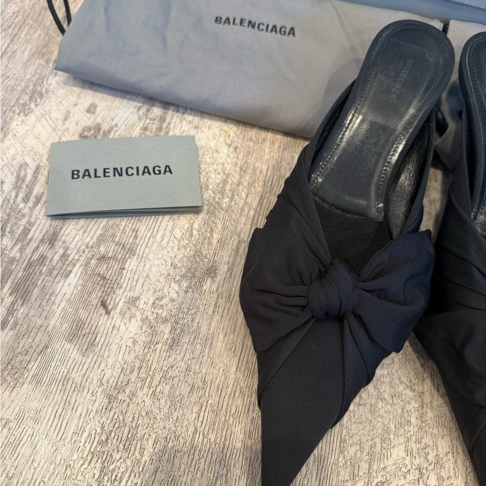 Balenciaga Knife Edge Mule Kitten Heel Sleek and Stylish - Picture 10 of 10